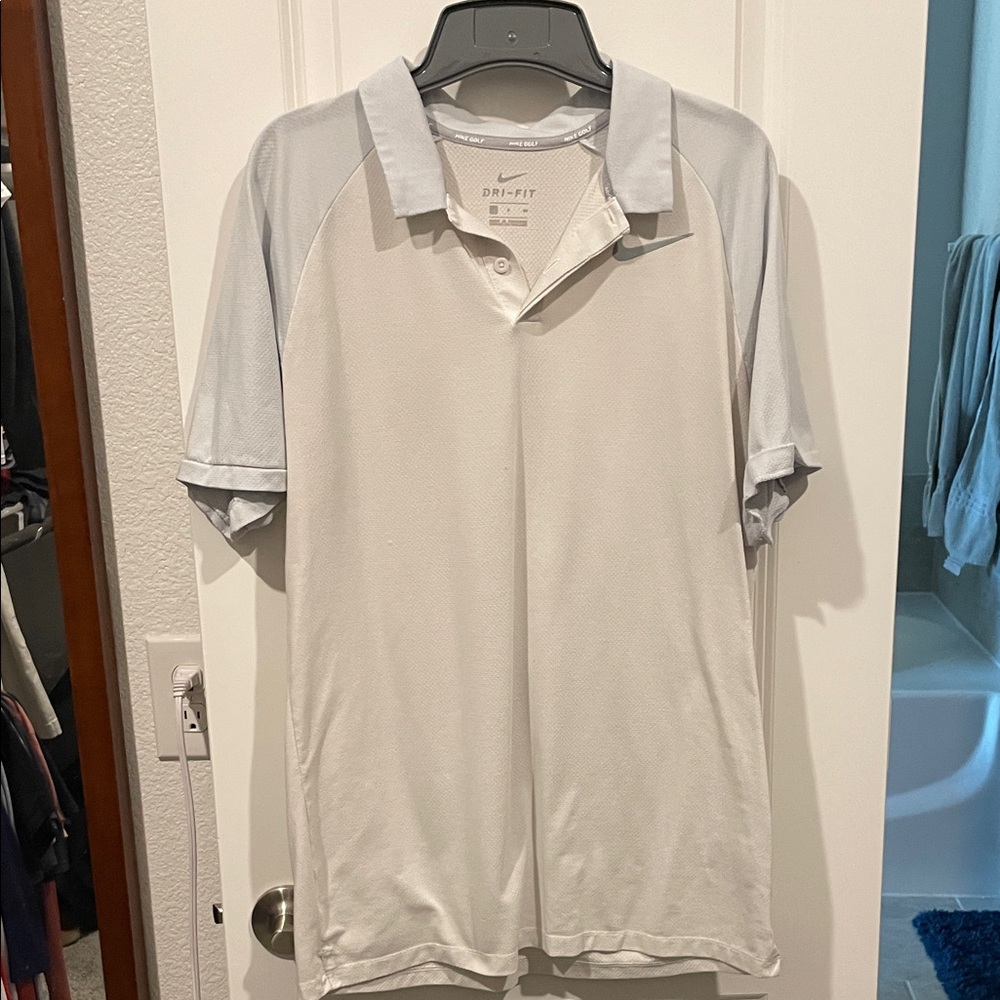 Nike Men's Light Gray Dri-FIT Polo